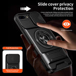 Custodia per telefono multifunzionale magnetica antiurto con finestra scorrevole per obiettivo., For iPhone 7 Plus, For iPhone 7