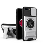 Custodia per telefono multifunzionale magnetica antiurto con finestra scorrevole per obiettivo., For iPhone 7 Plus, For iPhone 7