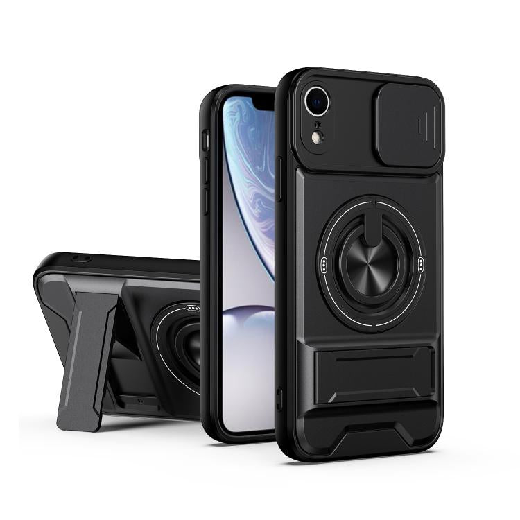Custodia per telefono multifunzionale magnetica antiurto con finestra scorrevole per obiettivo., For iPhone 11 Pro Max, For iPhone 11, For iPhone XR, For iPhone XS Max