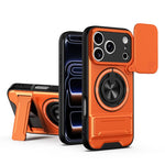 Custodia per telefono multifunzionale magnetica antiurto con finestra scorrevole per obiettivo., For iPhone 18 Pro, For iPhone 18 Pro Max, For iPhone 17e / 16e, For iPhone 17 Pro Max