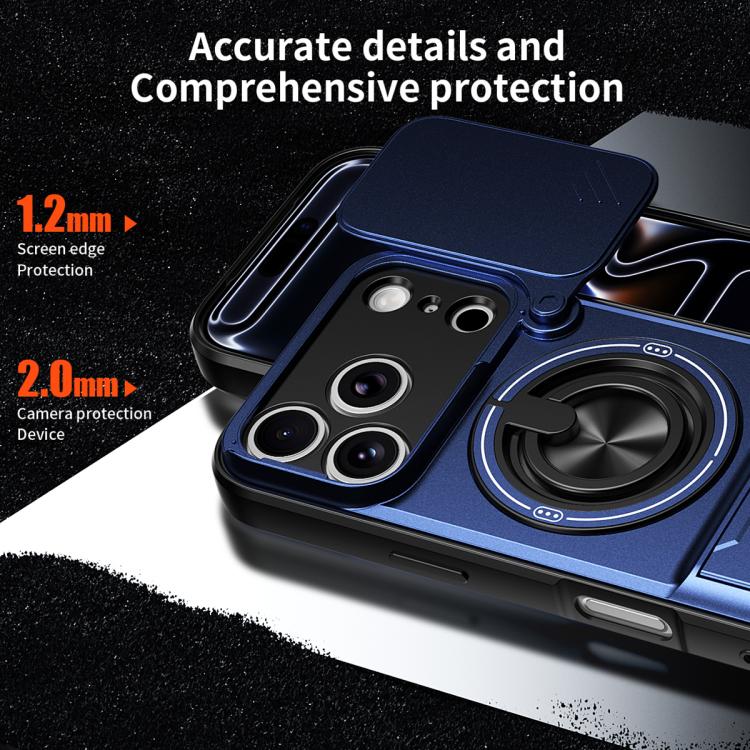 Custodia per telefono multifunzionale magnetica antiurto con finestra scorrevole per obiettivo., For iPhone 18 Pro, For iPhone 18 Pro Max, For iPhone 17e / 16e, For iPhone 17 Pro Max