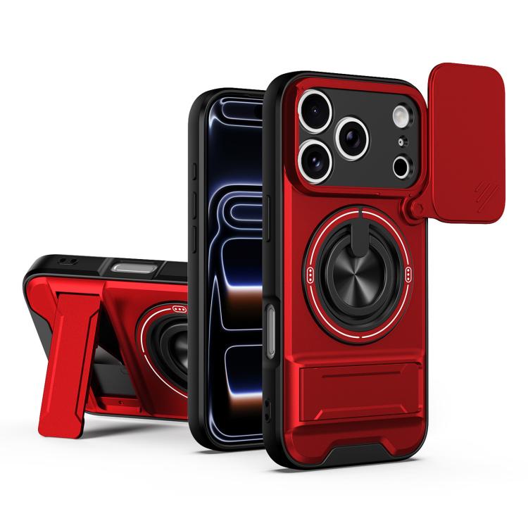 Custodia per telefono multifunzionale magnetica antiurto con finestra scorrevole per obiettivo., For iPhone 18 Pro, For iPhone 18 Pro Max, For iPhone 17e / 16e, For iPhone 17 Pro Max