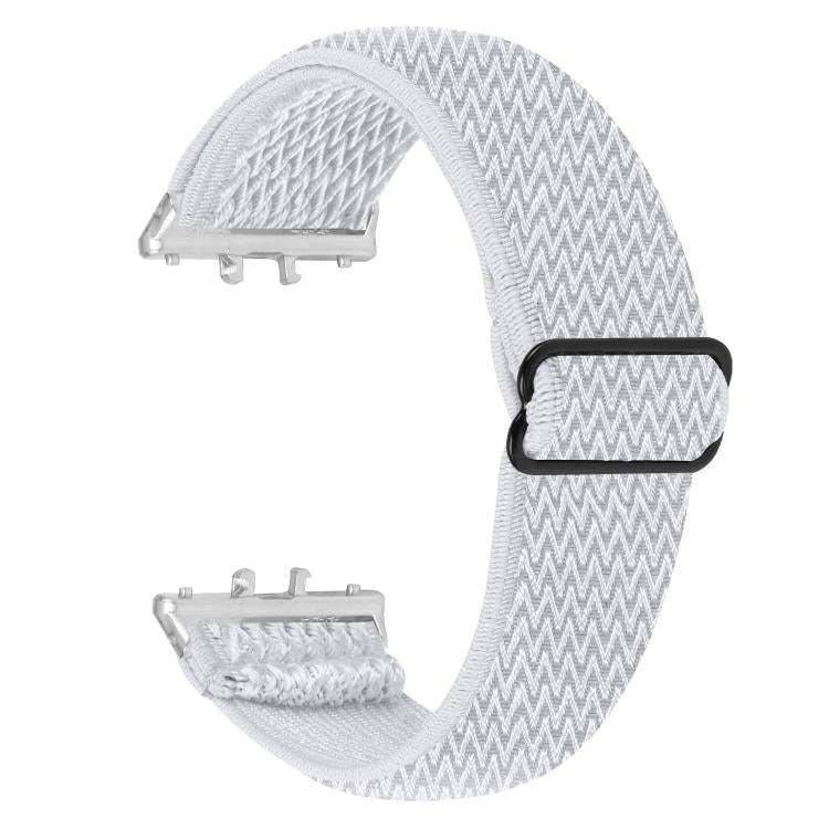 Cinturino per orologio in nylon intrecciato elastico con motivo a onde e connettore argentato., For Honor Watch X5