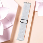 Cinturino per orologio in nylon intrecciato elastico con motivo a onde e connettore argentato., For Honor Watch X5