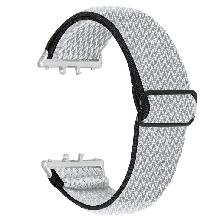 Cinturino per orologio in nylon intrecciato elastico con motivo a onde e connettore argentato., For Honor Watch X5