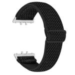 Cinturino per orologio in nylon intrecciato elastico con motivo a onde e connettore argentato., For Honor Watch X5