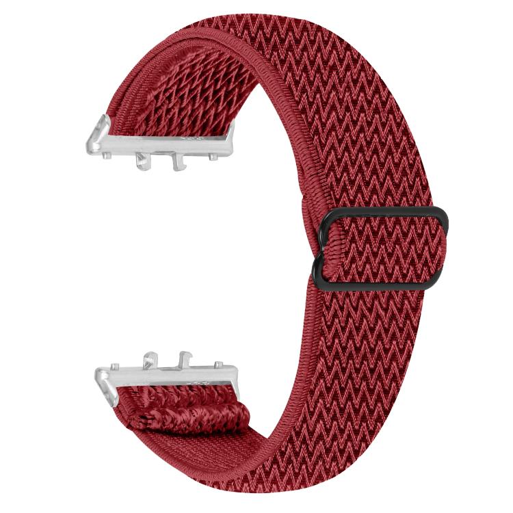 Cinturino per orologio in nylon intrecciato elastico con motivo a onde e connettore argentato., For Honor Watch X5