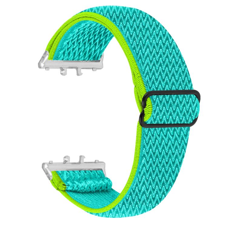 Cinturino per orologio in nylon intrecciato elastico con motivo a onde e connettore argentato., For Honor Watch X5