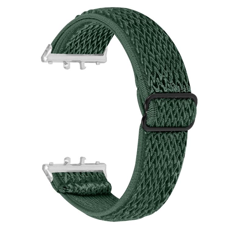 Cinturino per orologio in nylon intrecciato elastico con motivo a onde e connettore argentato., For Honor Watch X5