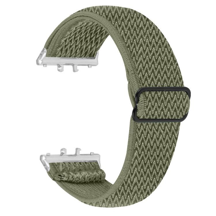 Cinturino per orologio in nylon intrecciato elastico con motivo a onde e connettore argentato., For Honor Watch X5