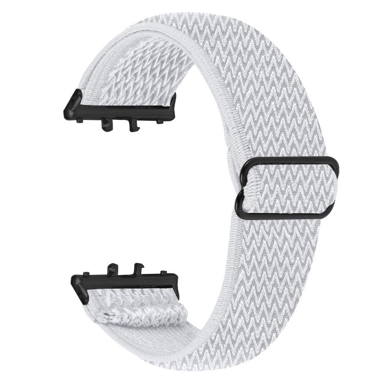 Cinturino per orologio in nylon elastico intrecciato con motivo a onde e connettore nero., For Honor Watch X5