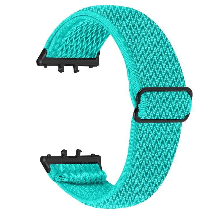 Cinturino per orologio in nylon elastico intrecciato con motivo a onde e connettore nero., For Honor Watch X5