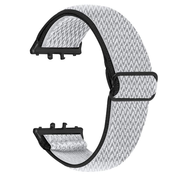 Cinturino per orologio in nylon elastico intrecciato con motivo a onde e connettore nero., For Honor Watch X5