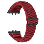 Cinturino per orologio in nylon elastico intrecciato con motivo a onde e connettore nero., For Honor Watch X5