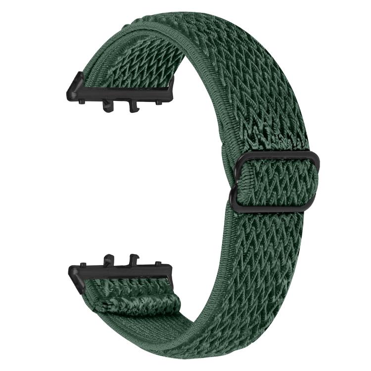 Cinturino per orologio in nylon elastico intrecciato con motivo a onde e connettore nero., For Honor Watch X5
