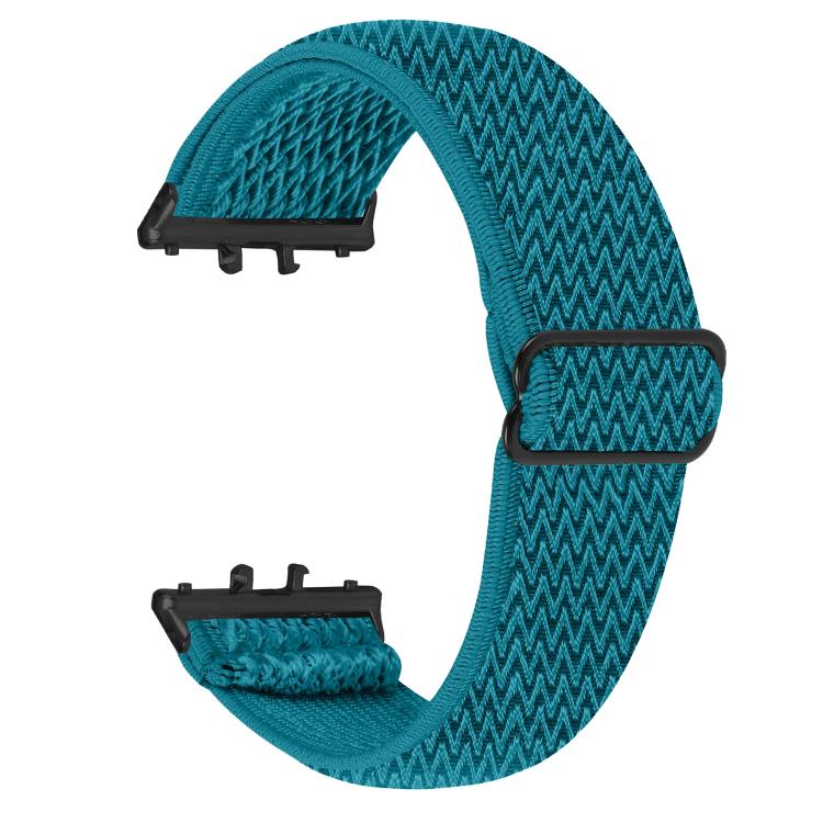 Cinturino per orologio in nylon elastico intrecciato con motivo a onde e connettore nero., For Honor Watch X5