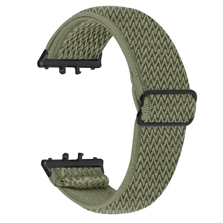 Cinturino per orologio in nylon elastico intrecciato con motivo a onde e connettore nero., For Honor Watch X5