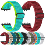Cinturino per orologio in nylon elastico intrecciato con motivo a onde e connettore nero., For Honor Watch X5
