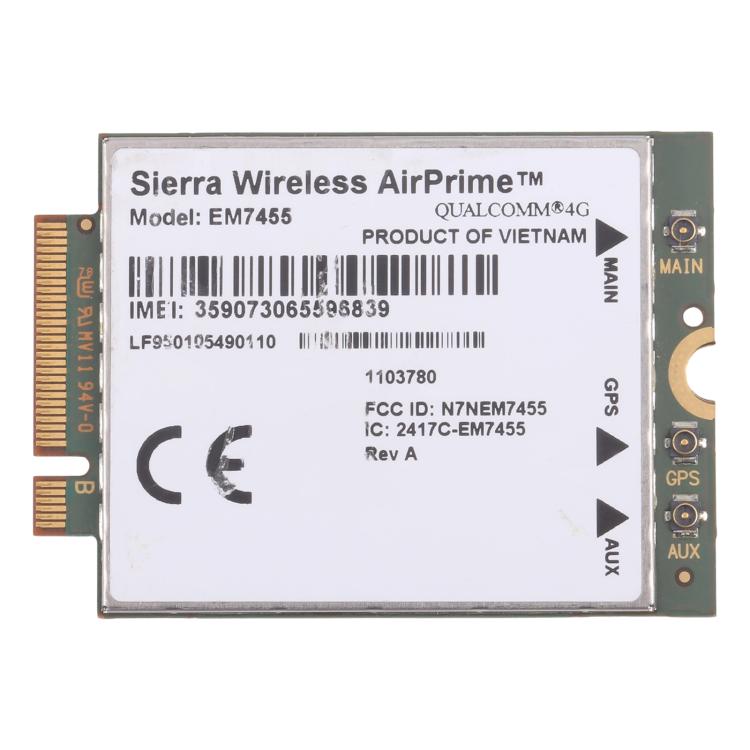 Modulo Huasj EM7455 1103582 FDD/TDD LTE Cat6 NGFF M.2 4G 300Mbps per laptop / router 4G, EM7455