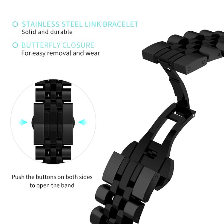 Cinturino per orologio in acciaio inossidabile con chiusura a farfalla a cinque perline e semicerchio, For Honor Watch X5