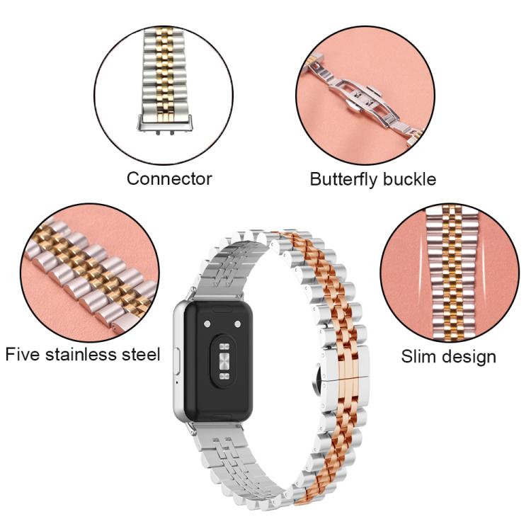 Cinturino per orologio in acciaio inossidabile con chiusura a farfalla a cinque perline e semicerchio, For Honor Watch X5