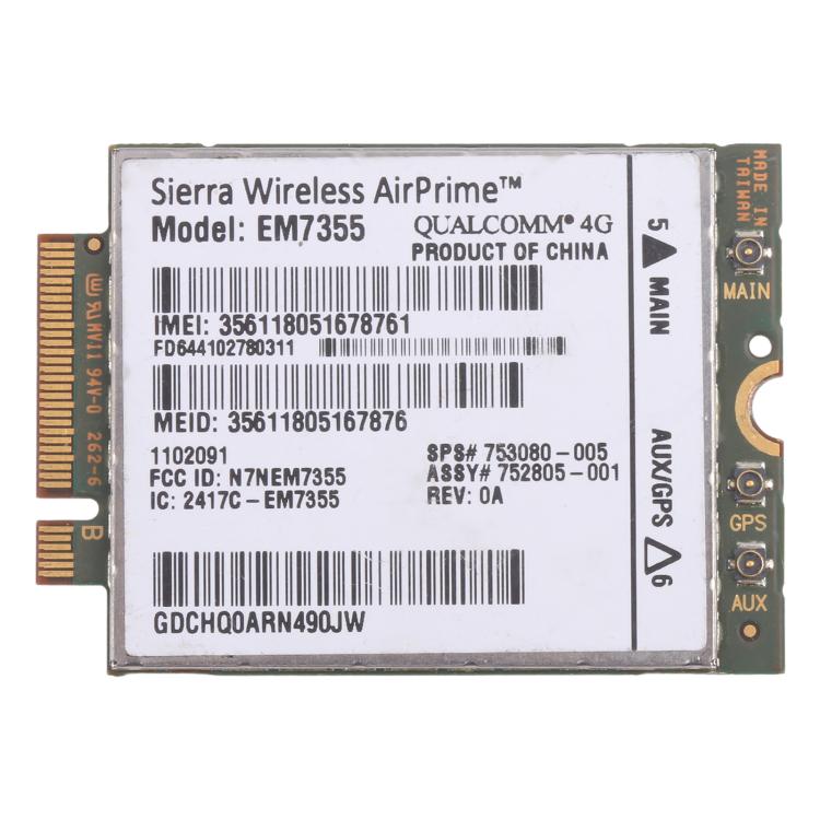 EM7355 Gobi5000 WWAN 4G LTE 753080-005 per HP EliteBook 820 840 850 G1, EM7355 Gobi5000