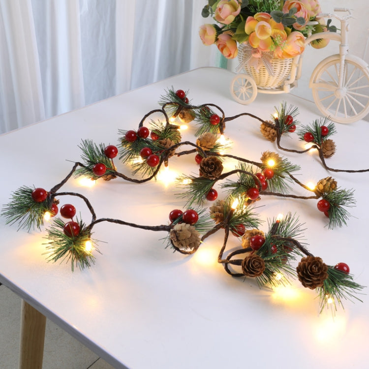 Lunghezza della lampada a corda di luce colorata con aghi di pino natalizio: 2 m, 2m Pine Cone