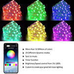 RGB USB LED Filo di rame Stringa luminosa Decorazione natalizia Stringa luminosa Controllo APP mobile Bluetooth, 2m 20 LED, 5m 50 LED, 10m 100 LED, 12m 120 LED, 15m 150 LED, 20m 200 LED