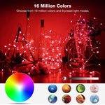 RGB USB LED Filo di rame Stringa luminosa Decorazione natalizia Stringa luminosa Controllo APP mobile Bluetooth, 2m 20 LED, 5m 50 LED, 10m 100 LED, 12m 120 LED, 15m 150 LED, 20m 200 LED