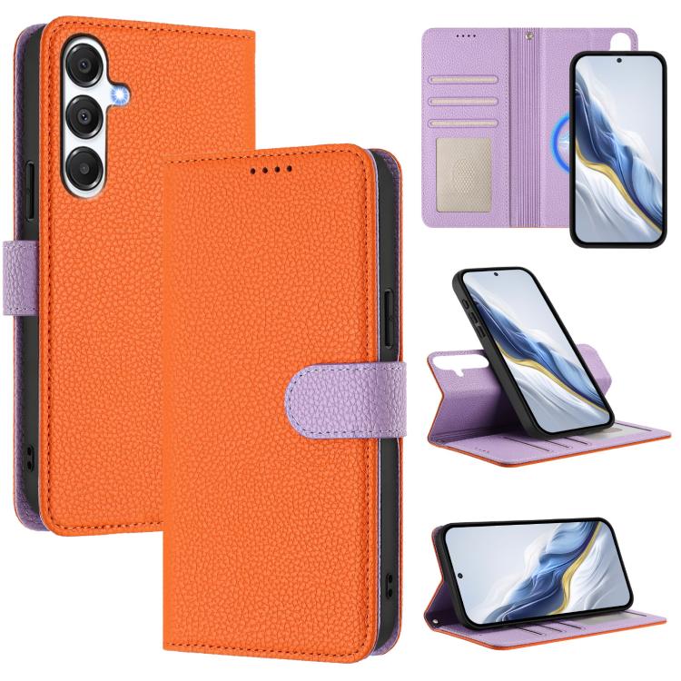 Custodia per telefono magnetica in ecopelle con texture litchi, rimovibile., For Samsung Galaxy A05s, For Samsung Galaxy A24 5G / 4G, For Samsung Galaxy A23 5G / 4G, For Samsung Galaxy A14 5G / 4G