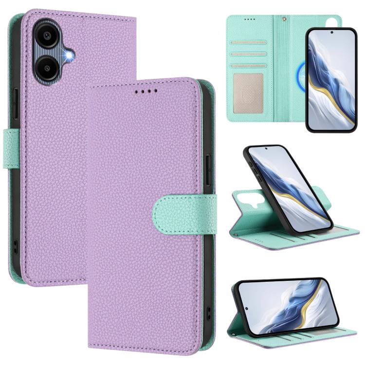 Custodia per telefono magnetica in ecopelle con texture litchi, rimovibile., For Samsung Galaxy A17 5G / 4G, For Samsung Galaxy A07 5G / 4G, For Samsung Galaxy A06 5G / 4G, For Samsung Galaxy A56 5G