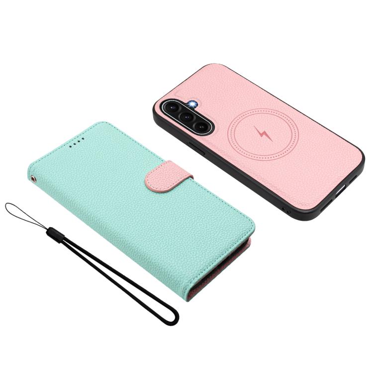Custodia per telefono magnetica in ecopelle con texture litchi, rimovibile., For Samsung Galaxy A17 5G / 4G, For Samsung Galaxy A07 5G / 4G, For Samsung Galaxy A06 5G / 4G, For Samsung Galaxy A56 5G