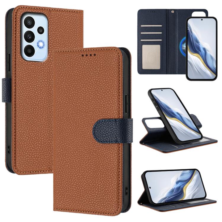 Custodia per telefono magnetica in ecopelle con texture litchi, rimovibile., For Samsung Galaxy A05s, For Samsung Galaxy A24 5G / 4G, For Samsung Galaxy A23 5G / 4G, For Samsung Galaxy A14 5G / 4G
