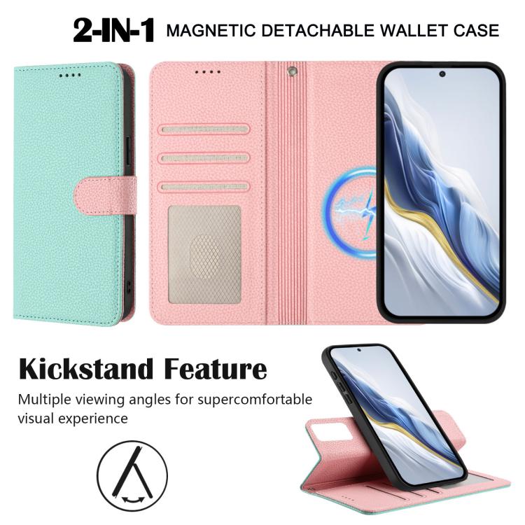 Custodia per telefono magnetica in ecopelle con texture litchi, rimovibile., For Samsung Galaxy A15 5G / 4G, For Samsung Galaxy A55 5G, For Samsung Galaxy A35 5G, For Samsung Galaxy A05