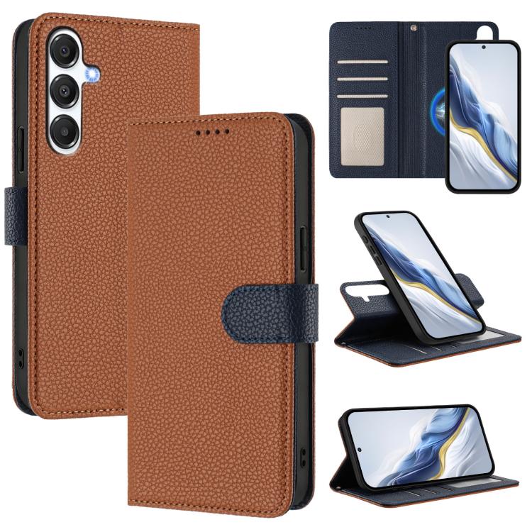 Custodia per telefono magnetica in ecopelle con texture litchi, rimovibile., For Samsung Galaxy F54 / M54, For Samsung Galaxy M14 5G