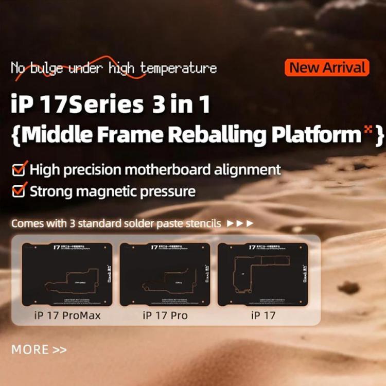 Piattaforma di reballing magnetica 3 in 1 Qianli per iPhone 17 / 17 Pro / 17 Pro Max, Qianli 3 in 1