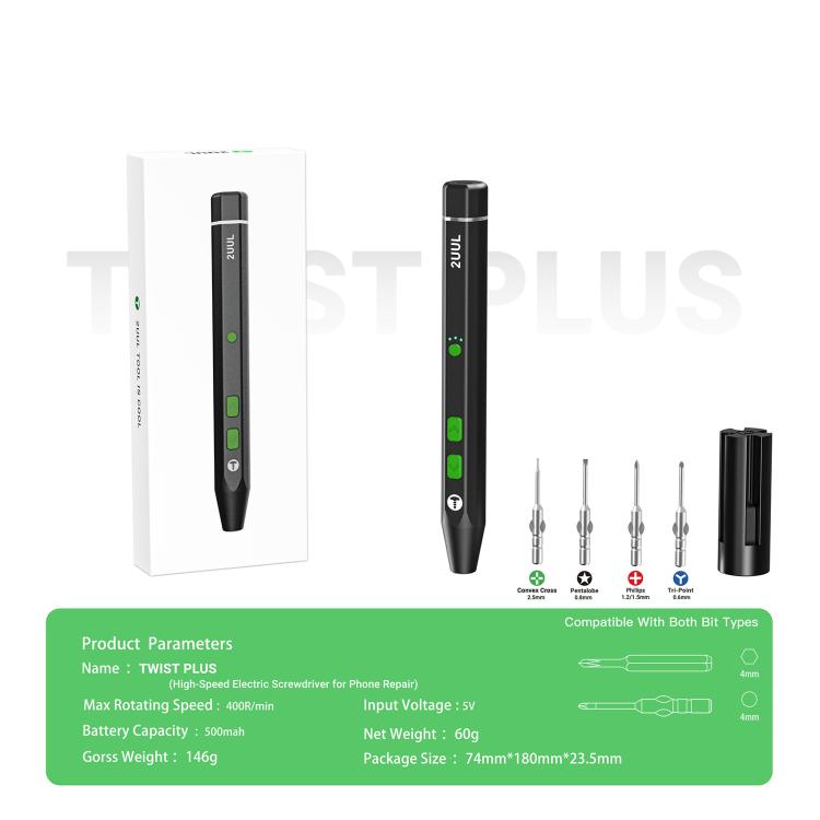 Set di cacciaviti elettrici ad alta velocità 2UUL Twist Plus, 2UUL Twist Plus