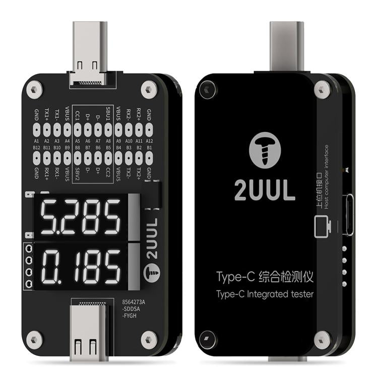 2UUL PW32 Tester diagnostico completo per porte Type-C con rilevamento della carica in tempo reale, 2UUL PW32