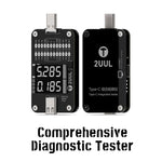 2UUL PW32 Tester diagnostico completo per porte Type-C con rilevamento della carica in tempo reale, 2UUL PW32