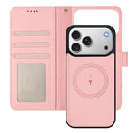 Custodia per telefono in ecopelle vegana con texture litchi rimovibile e chiusura magnetica laterale., For iPhone 17 Pro Max, For iPhone 17 Pro, For iPhone 17, For iPhone Air