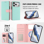 Custodia per telefono in ecopelle vegana con texture litchi rimovibile e chiusura magnetica laterale., For iPhone 17 Pro Max, For iPhone 17 Pro, For iPhone 17, For iPhone Air