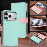 Custodia per telefono in ecopelle vegana con texture litchi rimovibile e chiusura magnetica laterale., For iPhone 17 Pro Max, For iPhone 17 Pro, For iPhone 17, For iPhone Air