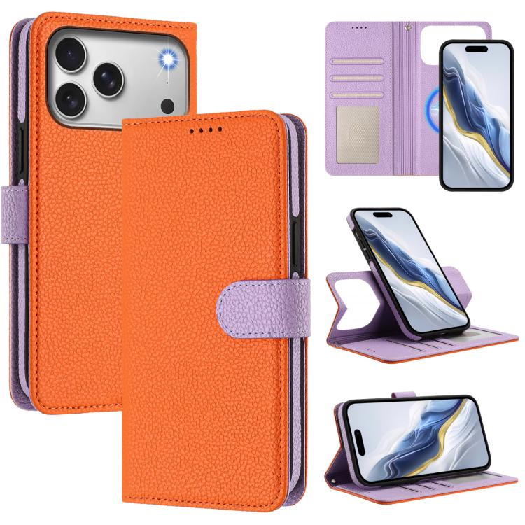 Custodia per telefono in ecopelle vegana con texture litchi rimovibile e chiusura magnetica laterale., For iPhone 17 Pro Max, For iPhone 17 Pro, For iPhone 17, For iPhone Air