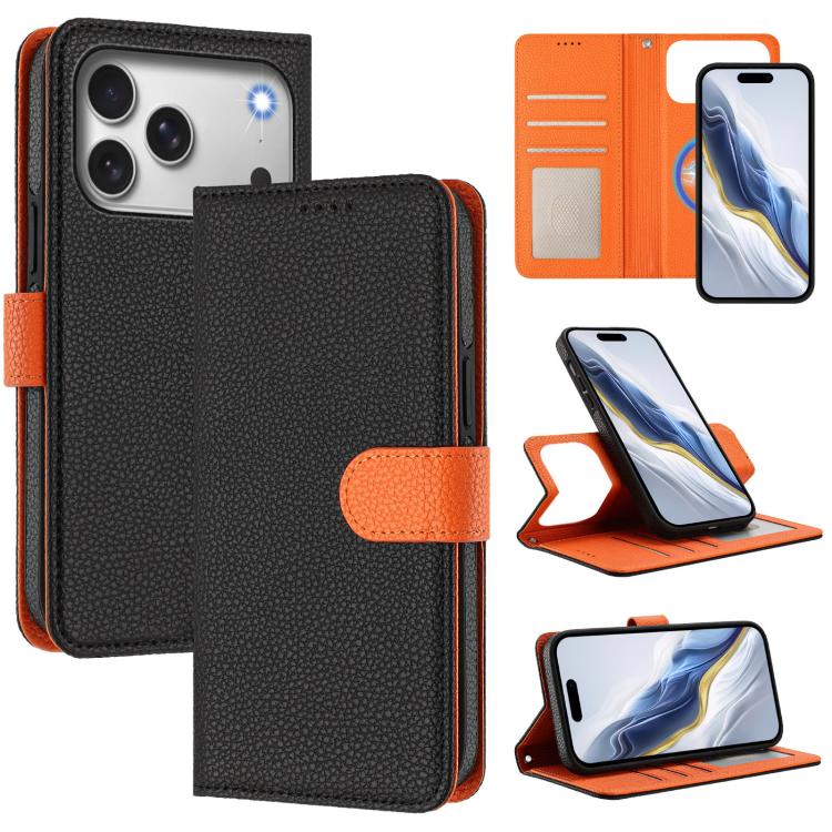Custodia per telefono in ecopelle vegana con texture litchi rimovibile e chiusura magnetica laterale., For iPhone 17 Pro Max, For iPhone 17 Pro, For iPhone 17, For iPhone Air