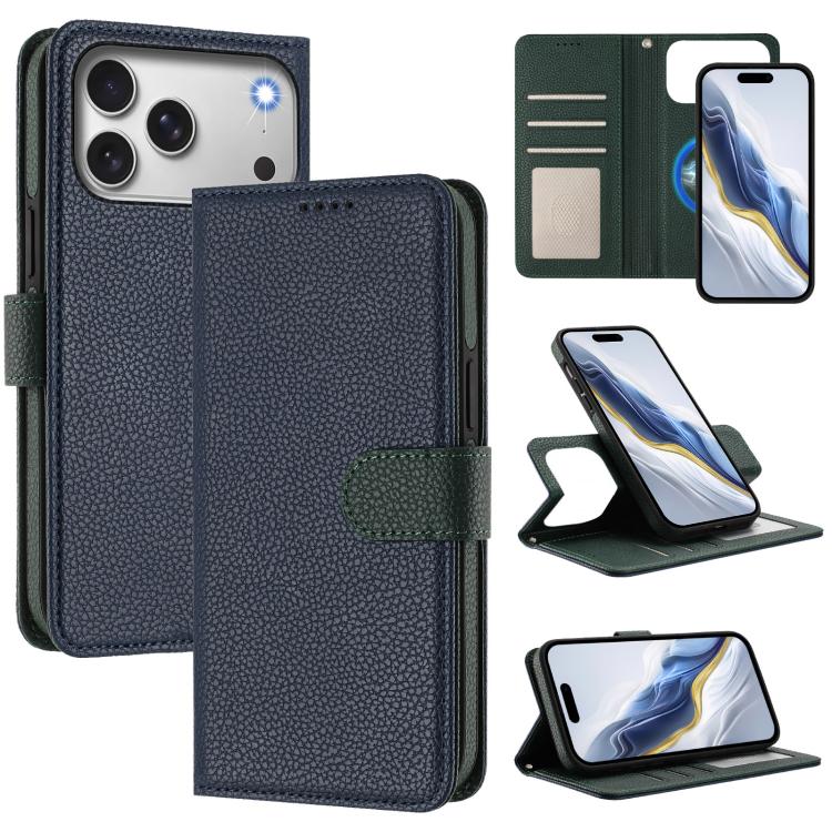 Custodia per telefono in ecopelle vegana con texture litchi rimovibile e chiusura magnetica laterale., For iPhone 17 Pro Max, For iPhone 17 Pro, For iPhone 17, For iPhone Air