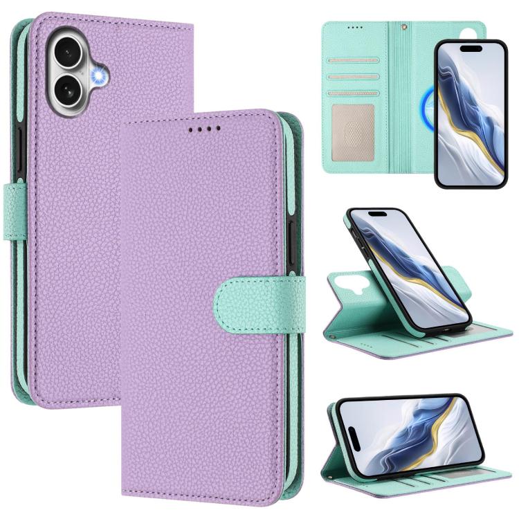 Custodia per telefono in ecopelle vegana con texture litchi rimovibile e chiusura magnetica laterale., For iPhone 17 Pro Max, For iPhone 17 Pro, For iPhone 17, For iPhone Air