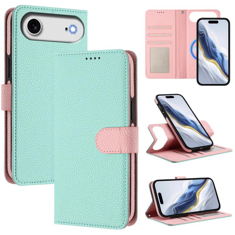 Custodia per telefono in ecopelle vegana con texture litchi rimovibile e chiusura magnetica laterale., For iPhone 17 Pro Max, For iPhone 17 Pro, For iPhone 17, For iPhone Air
