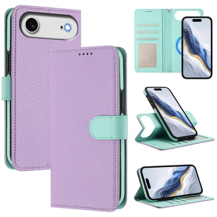 Custodia per telefono in ecopelle vegana con texture litchi rimovibile e chiusura magnetica laterale., For iPhone 17 Pro Max, For iPhone 17 Pro, For iPhone 17, For iPhone Air