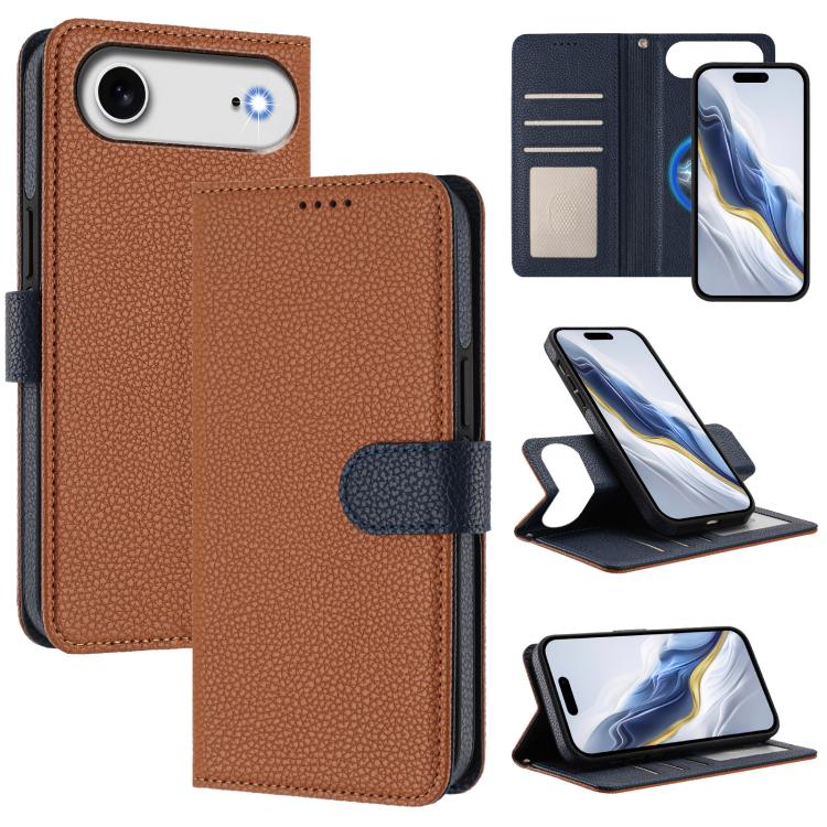 Custodia per telefono in ecopelle vegana con texture litchi rimovibile e chiusura magnetica laterale., For iPhone 17 Pro Max, For iPhone 17 Pro, For iPhone 17, For iPhone Air