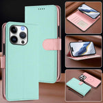 Custodia per telefono in ecopelle vegana con texture litchi rimovibile e chiusura magnetica laterale., For iPhone 16 Pro Max, For iPhone 16 Pro, For iPhone 16 Plus, For iPhone 16